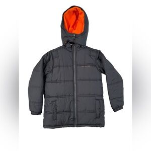 Calvin Klein Jeans Boy's Puffer Jacket Size L Gray Orange
